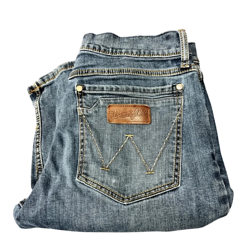 Wrangler Retro Jeans Mens 32x34 (32x33 nAACTUAL) Slim Boot Blue Denim Classic